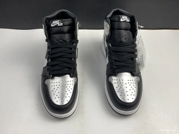 OG CD0461-001 SILVER AIR 1 HIGH JORDAN WMNS TOE 0617